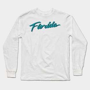 Florida Vice Teal Black Silver Long Sleeve T-Shirt